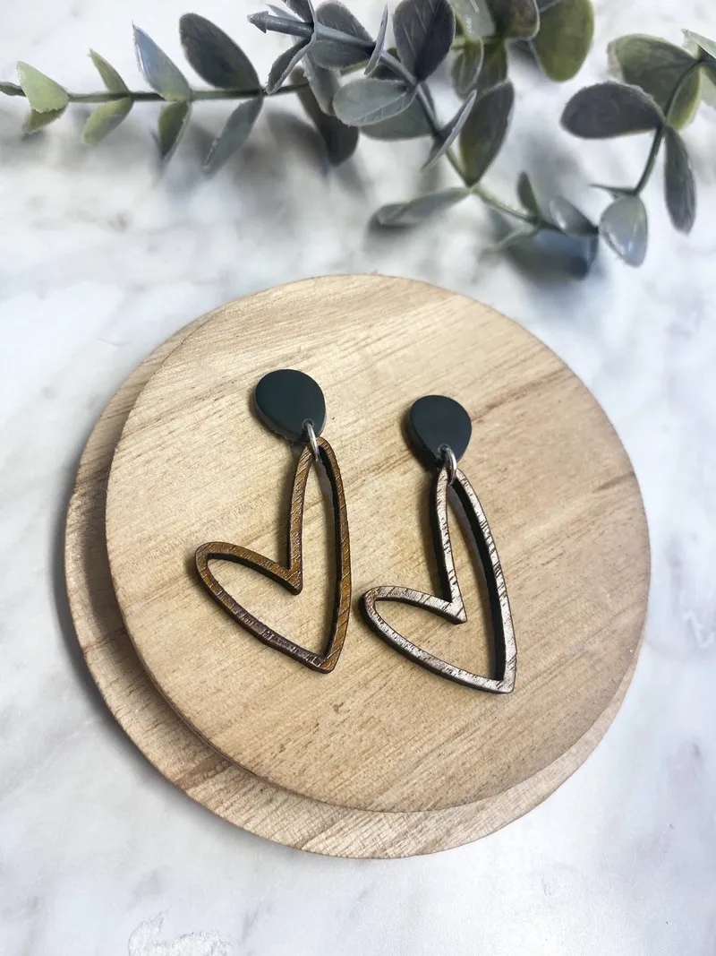 Wood & Clay Hearts