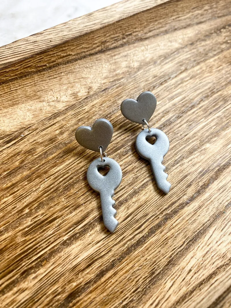 Silver Heart Key