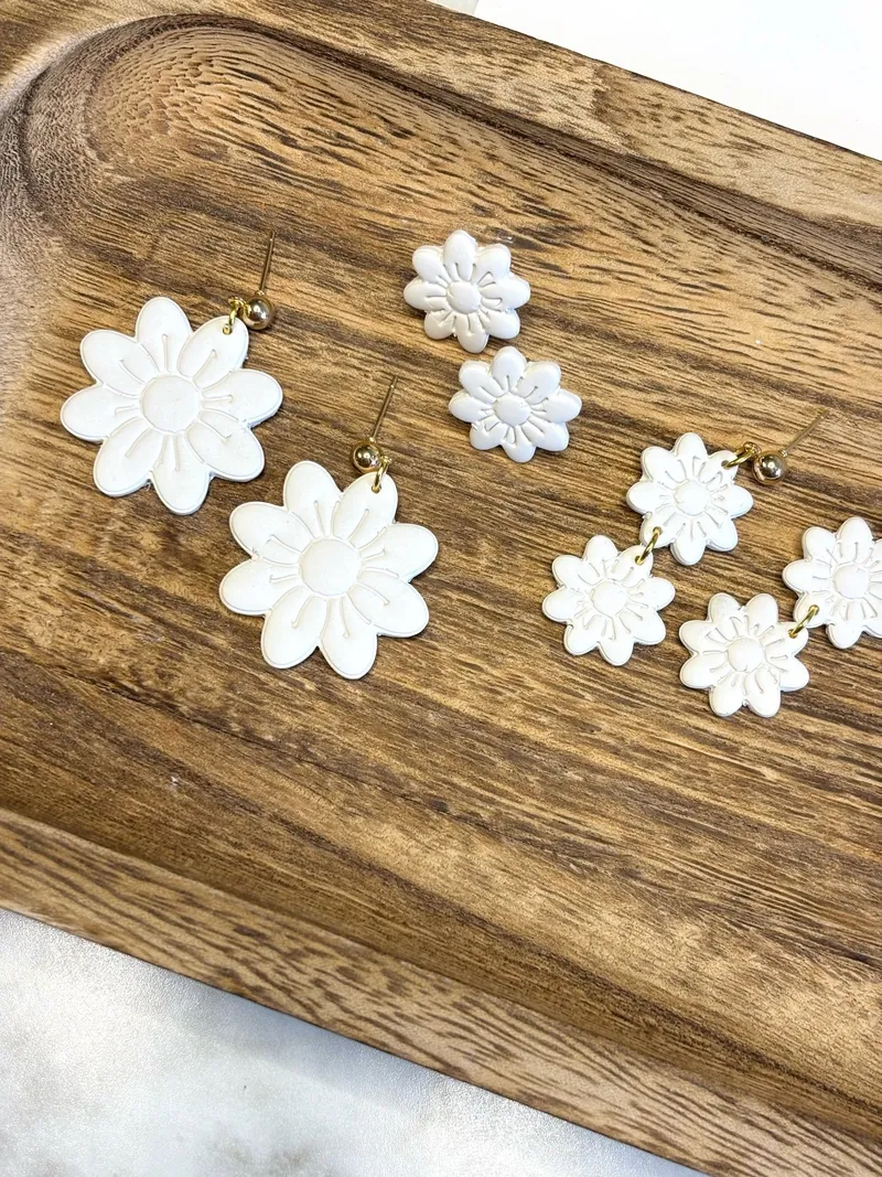 White Flower Dangle