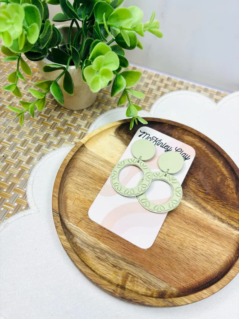 Sage Pressed Hoops