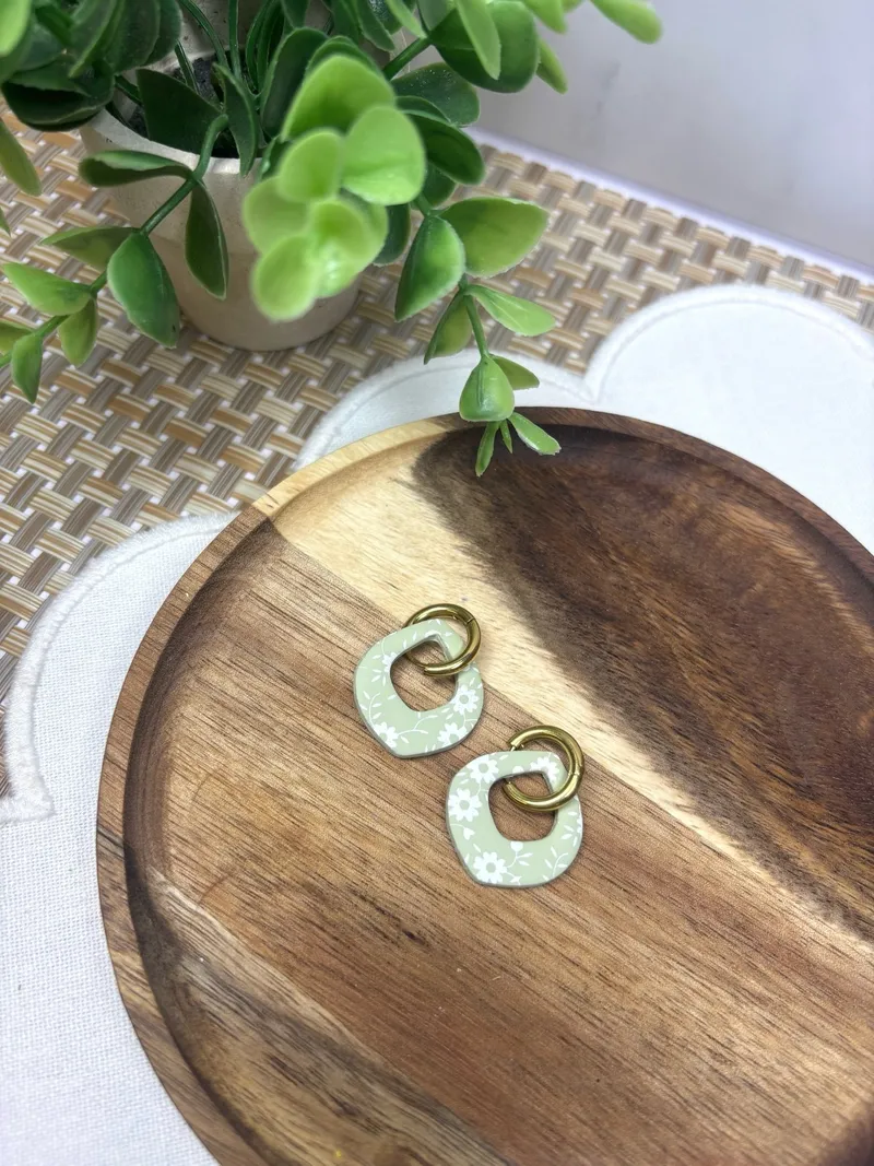 Sage Huggie Hoops