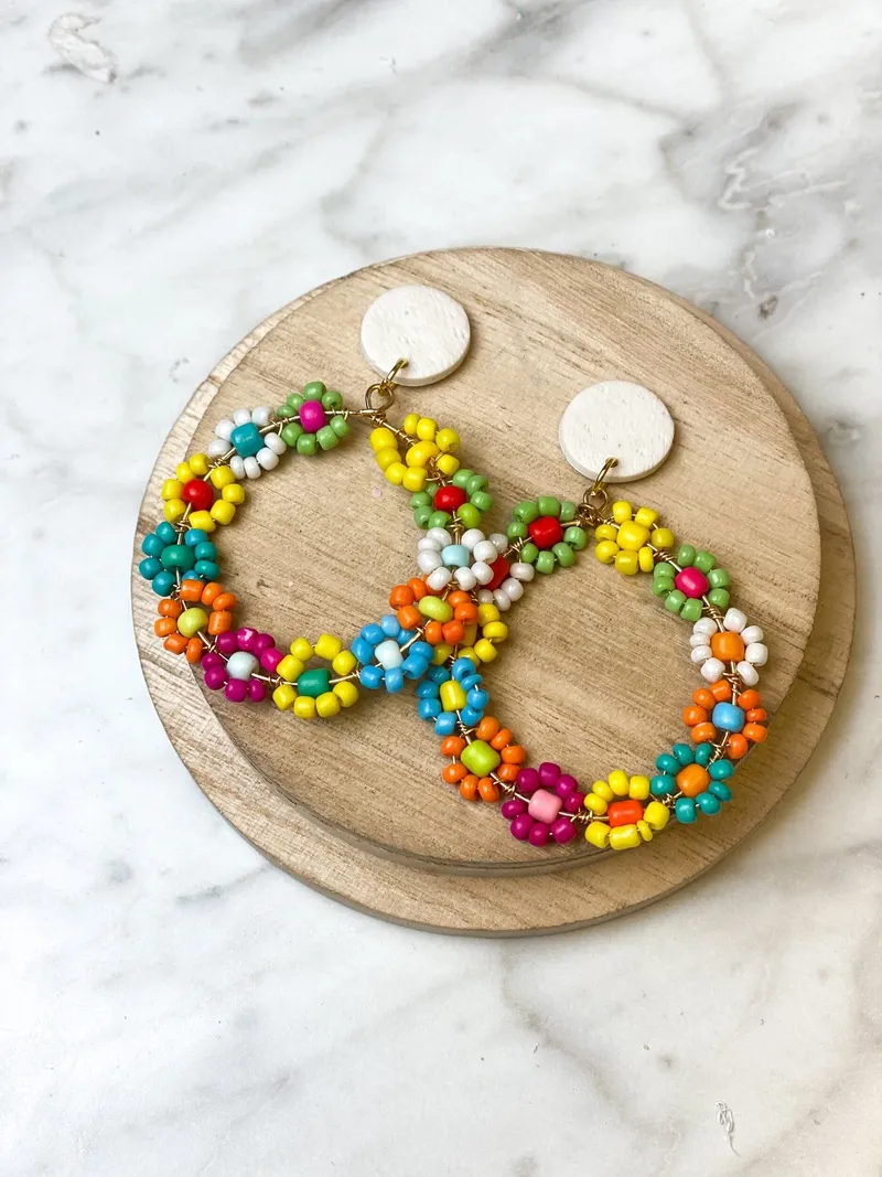Floral Bead Hoops
