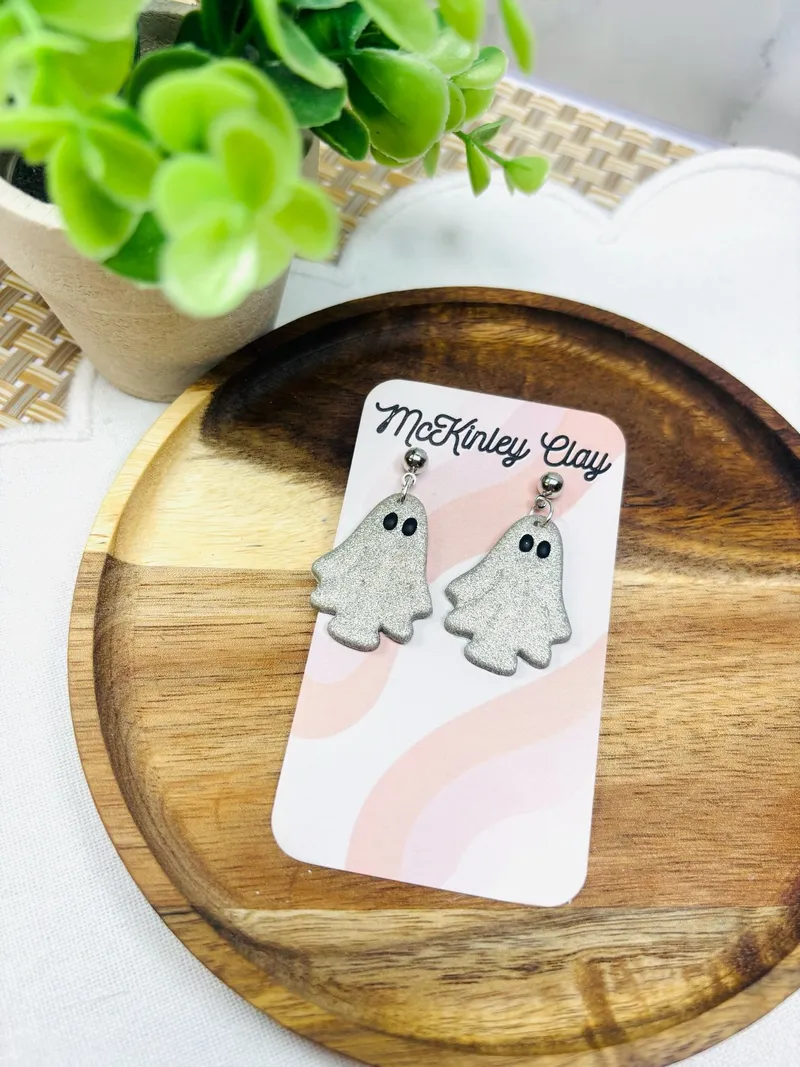 Silver Glitter Ghosties