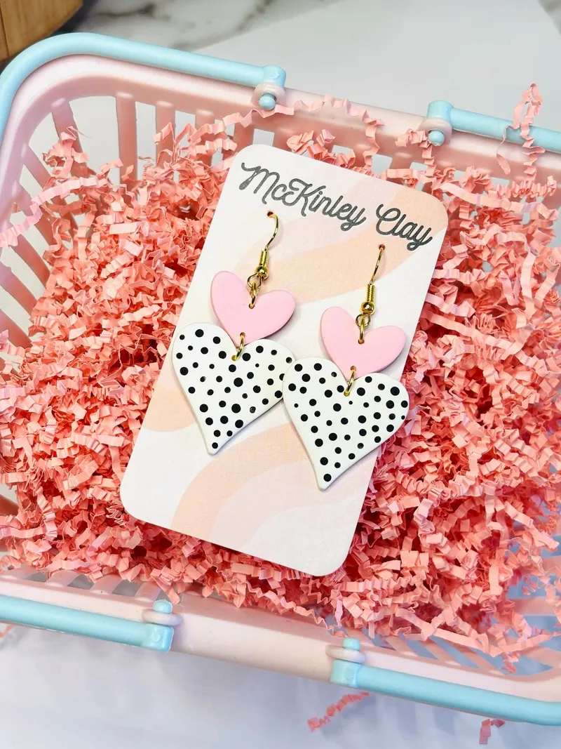 Pink & polka dot hearts