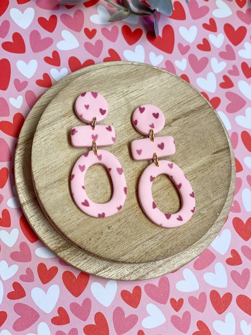 Pink Hearts Dangle