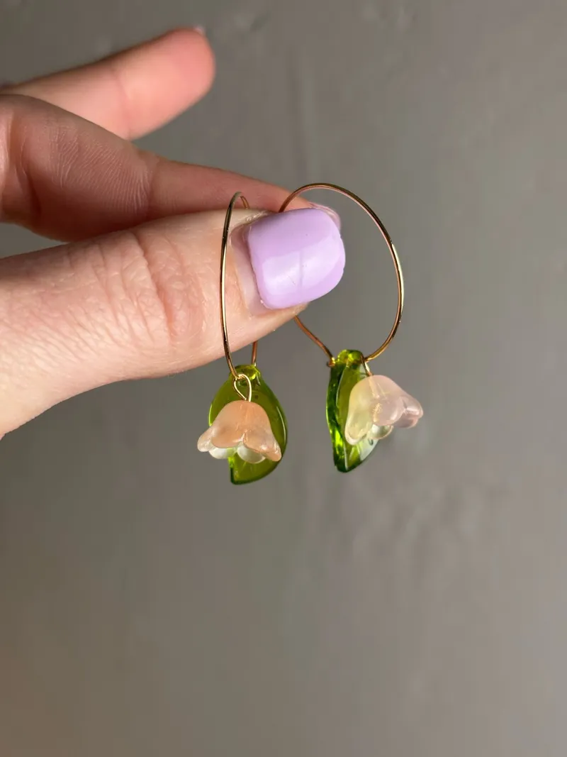 Glass Flower Hoops