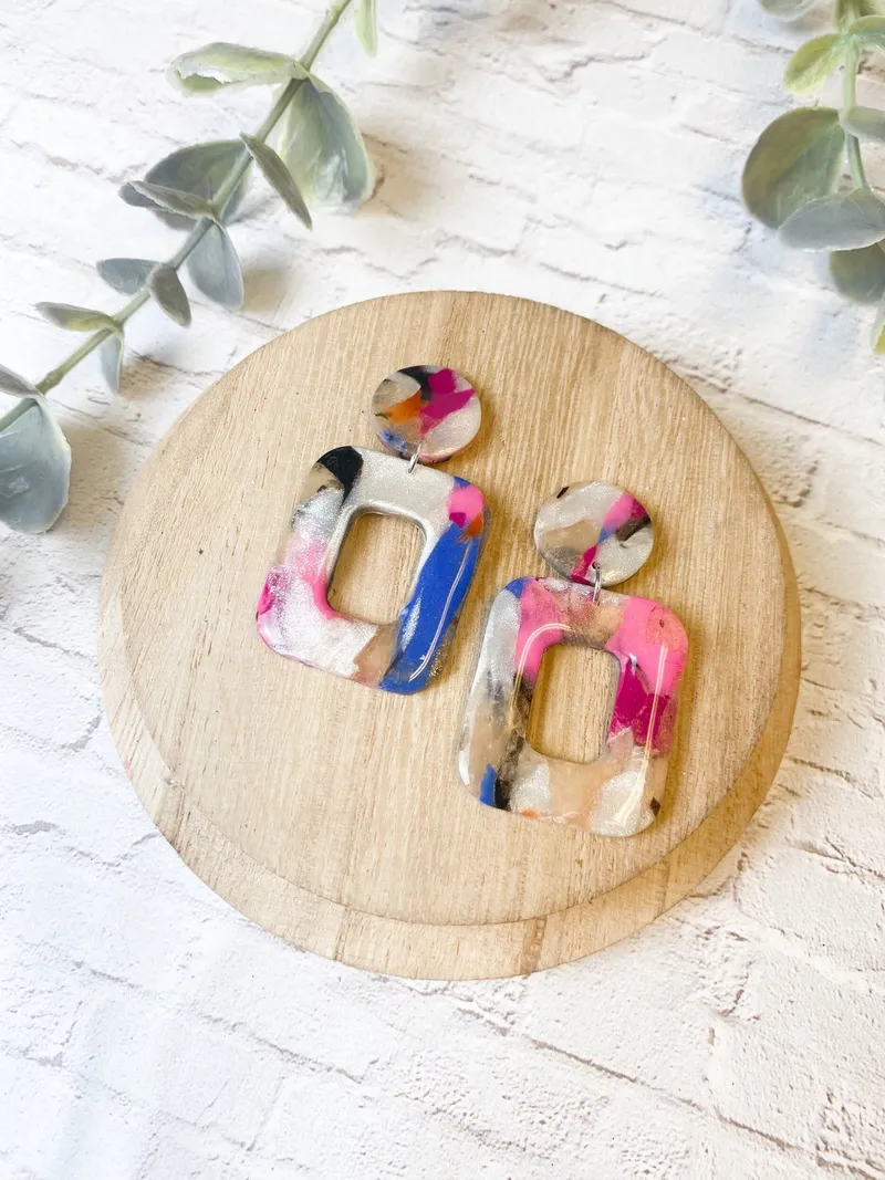 Vibrant Marble Dangle