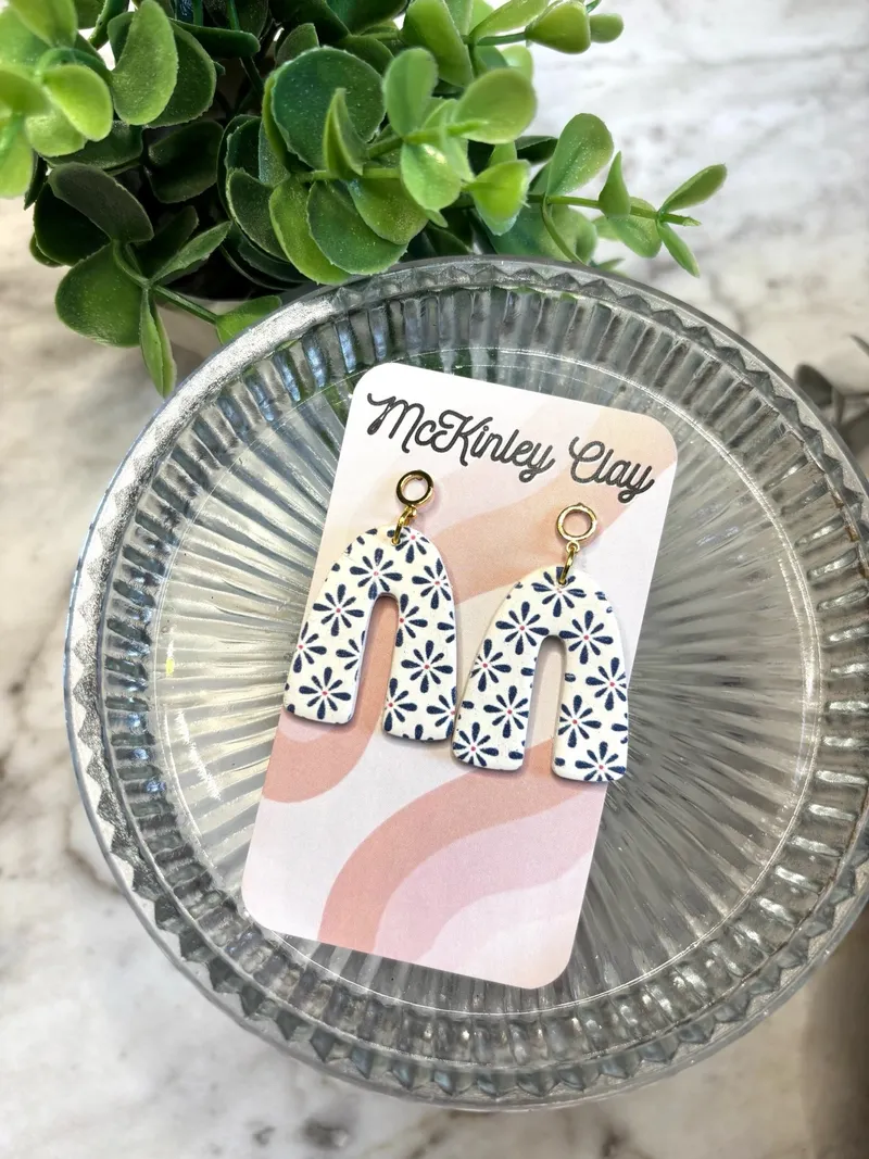 Navy Pattern Dangle