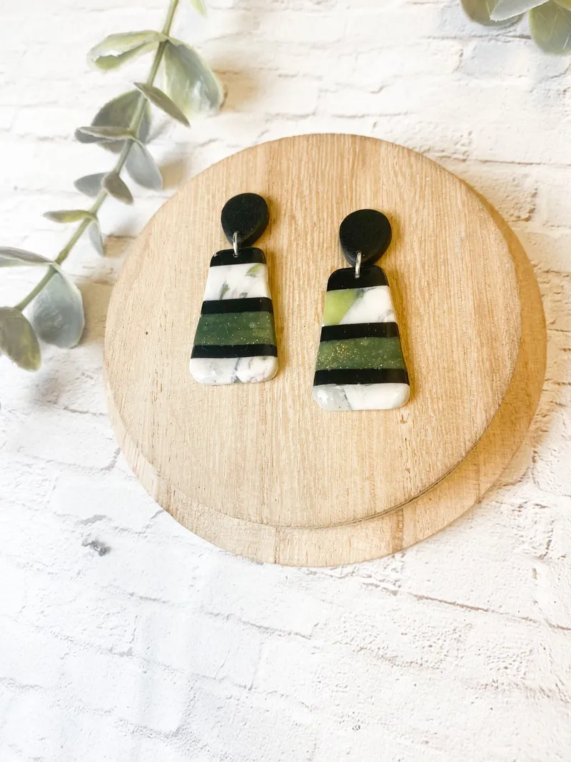 Green Marble Dangle