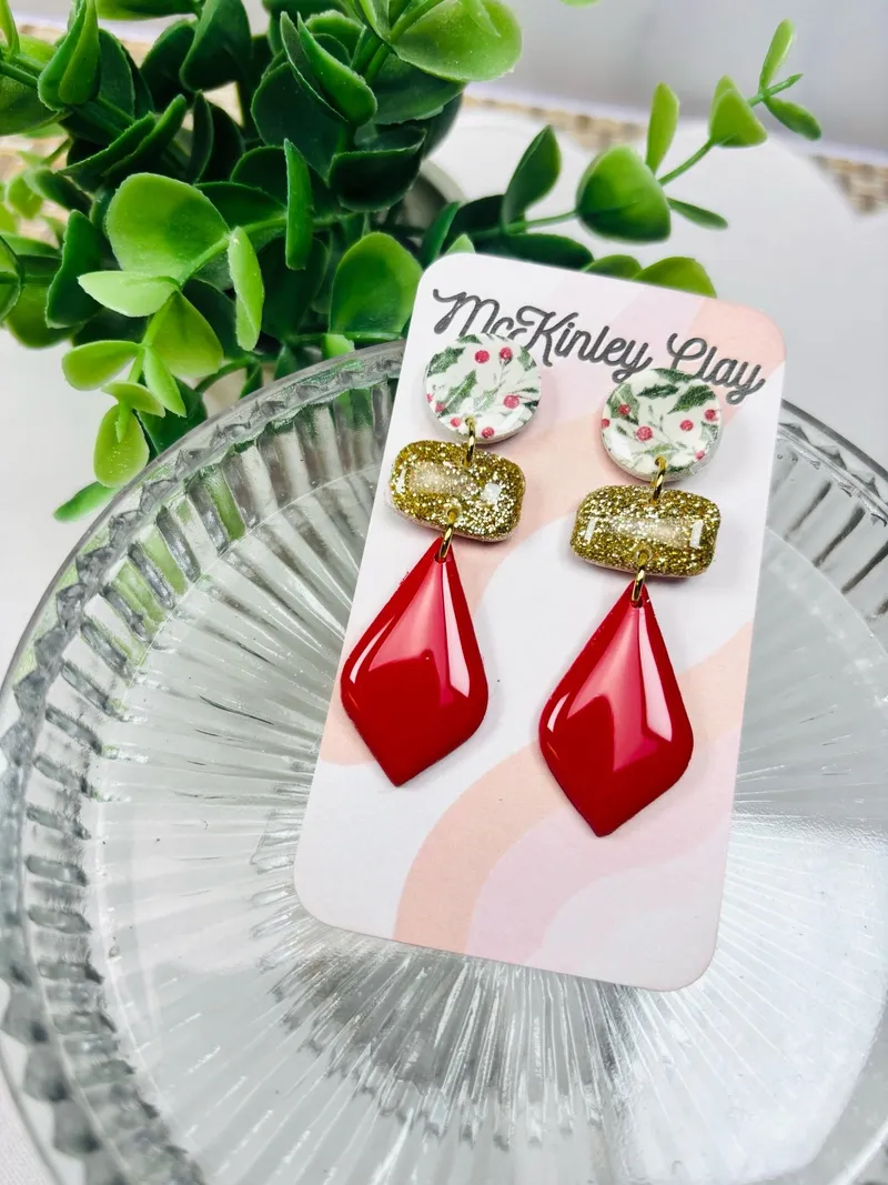 Red Glitter Holly