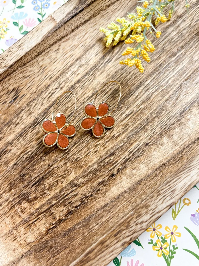 Cowboy Copper Floral Hoops