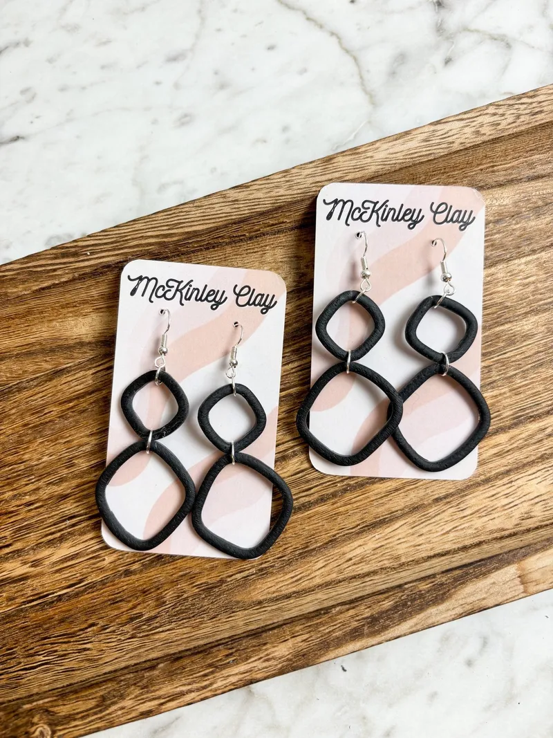 Black Hoops Dangle