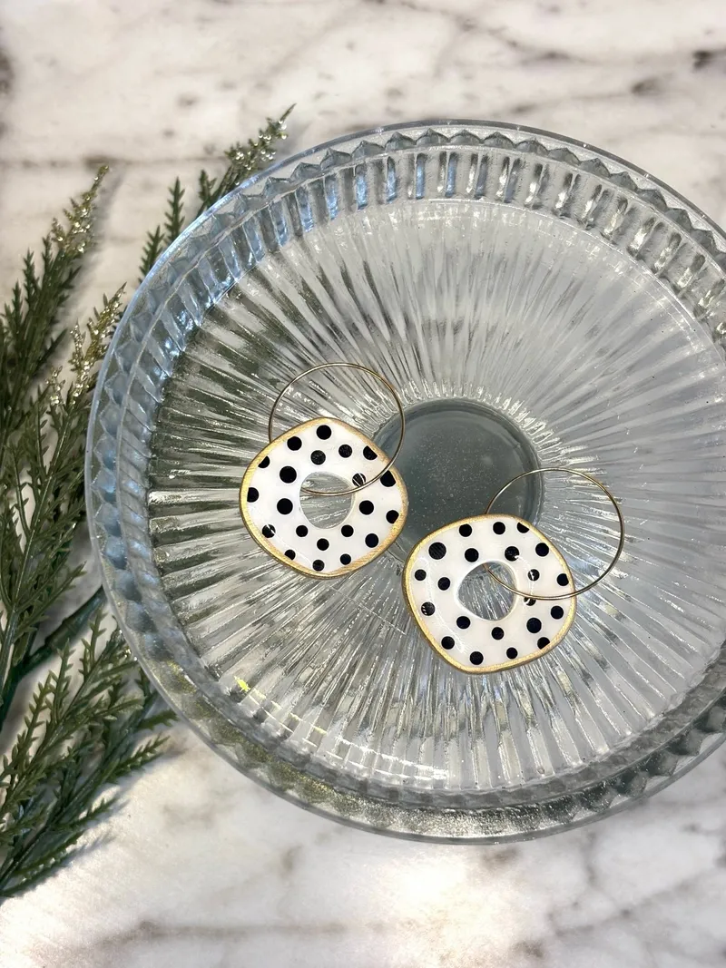 Dot & Gold Hoops