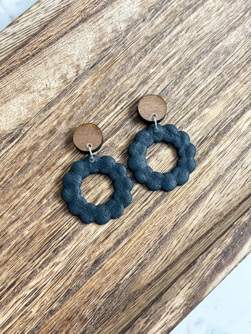 Black & Wood Hoop
