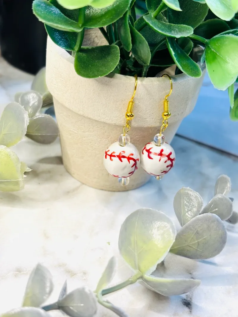 Baseball Bead Dangle
