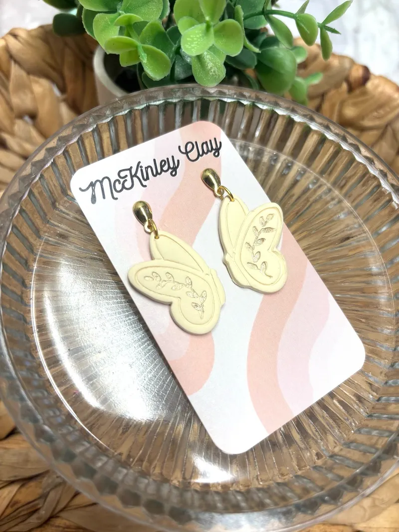 Whimsical Cream Butterfly